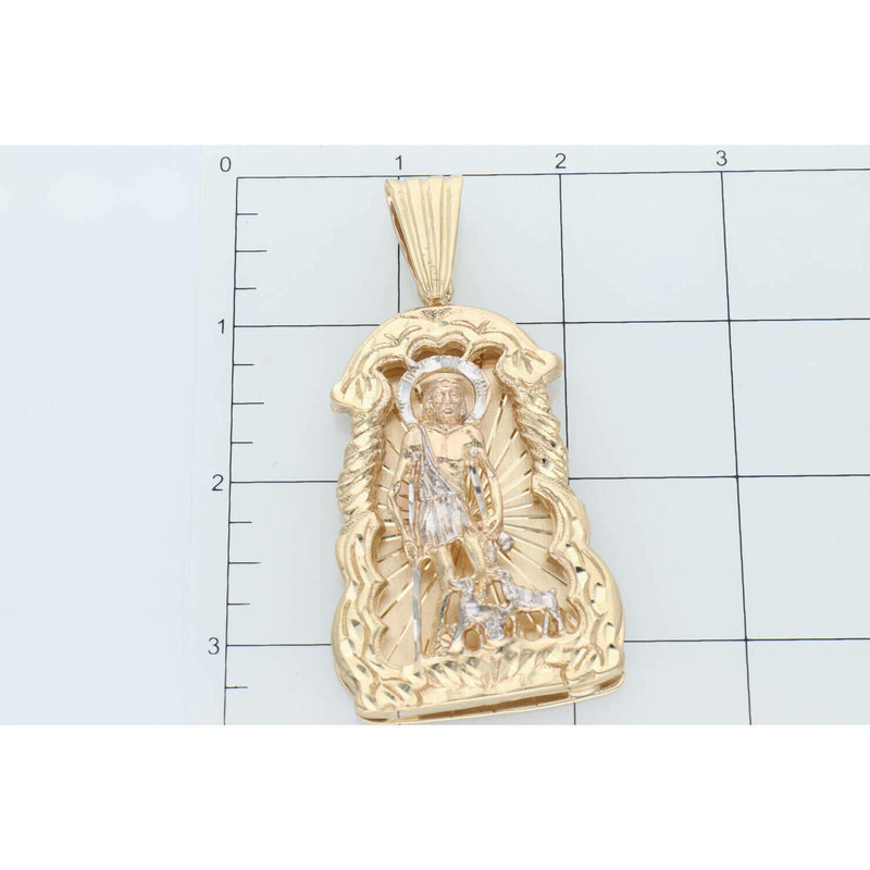 10 Karat Two Tone San Lazaro Medal Charm