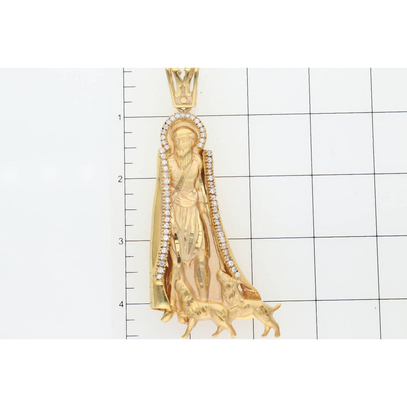 10 Karat Solid Gold Cz San Lazaro Charm
