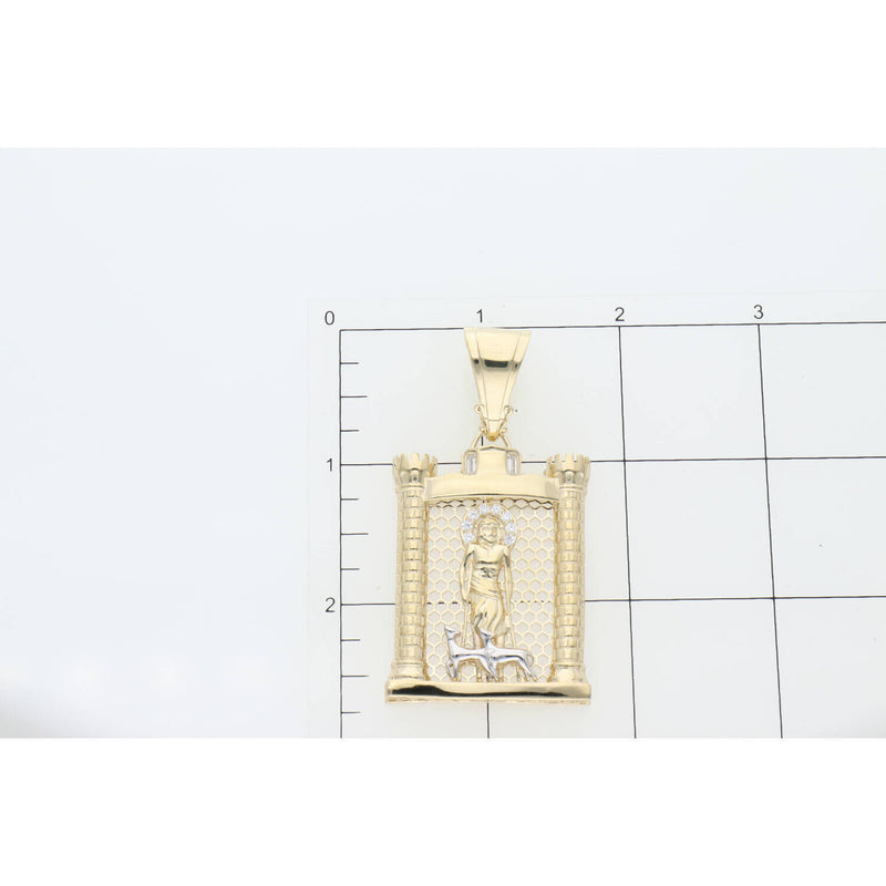 10K Gold Cz 2Tone St. Lazaro House Charm W:17.7