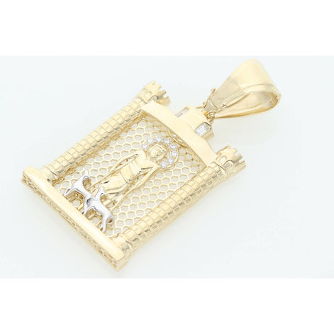 10K Gold Cz 2Tone St. Lazaro House Charm W:17.7