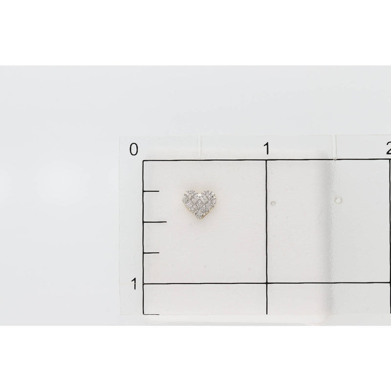 10 Karat Gold 1/10ct Diamond Heart Micro-Pave Stud Earring