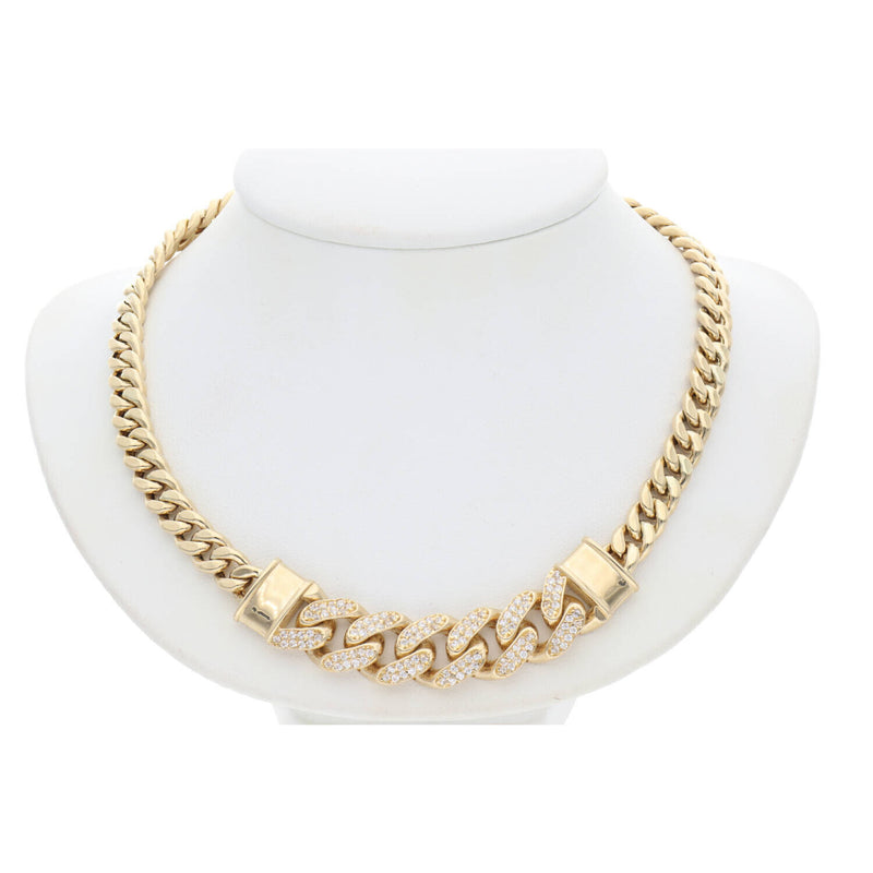 10k Gd Thin Wide Cuban L neck 6.3 x 11.3 x 18 W:20
