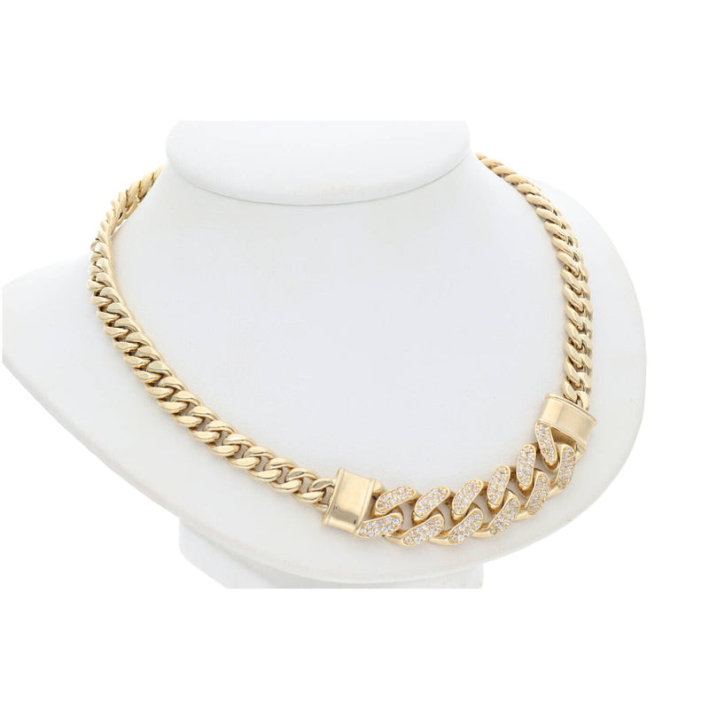10k Gd Thin Wide Cuban L neck 6.3 x 11.3 x 18 W:20