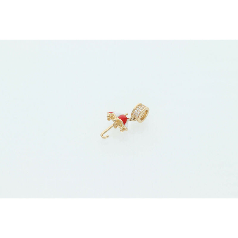 14K Gold Fancy Umbrella Mini Charm W1.3