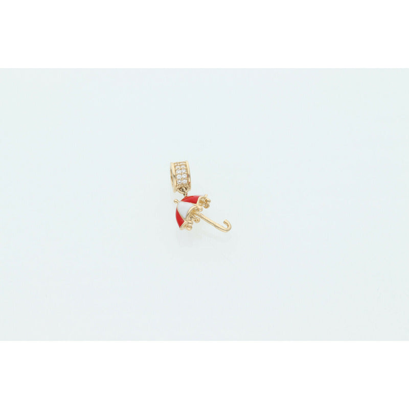 14K Gold Fancy Umbrella Mini Charm W1.3
