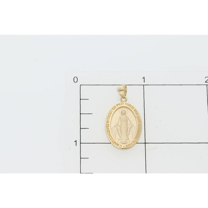 14 Karat Gold Virgin Mary Charm W:2.5