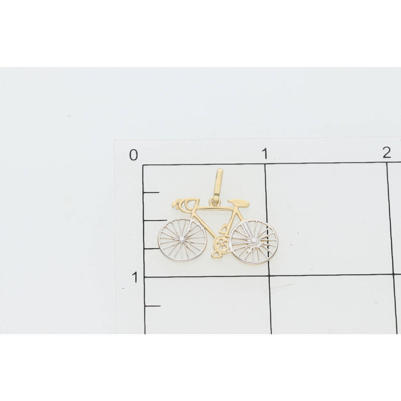 14 Karat Gold Two Tone Bicycle Charm