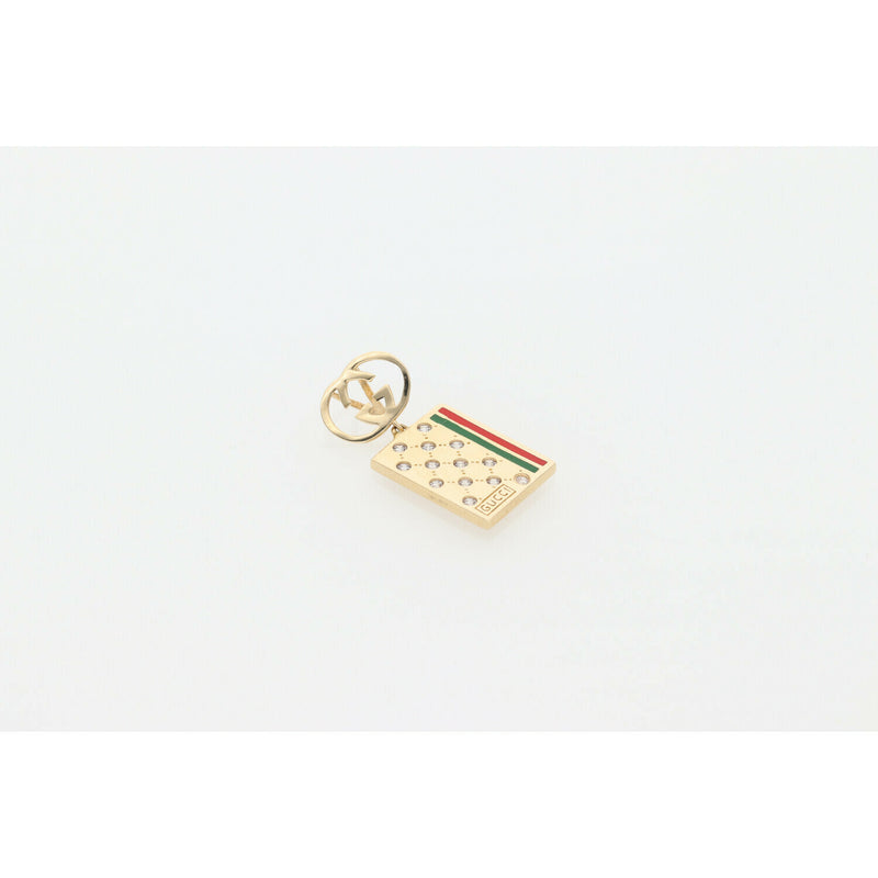 14K Gold & Cz Green & Red Fancy Charm W:2.1
