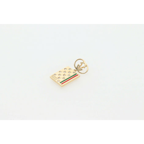 14K Gold & Cz Green & Red Fancy Charm W:2.1