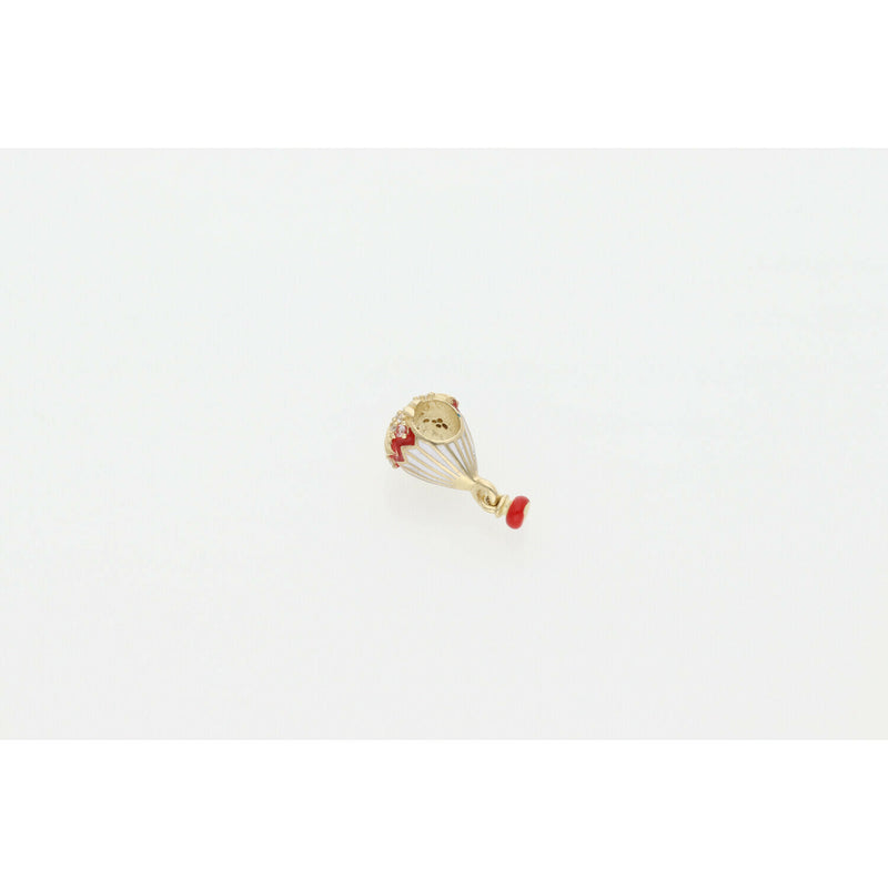 14K Gold Cz Fancy Hot Air Balloon Charm W:2.2