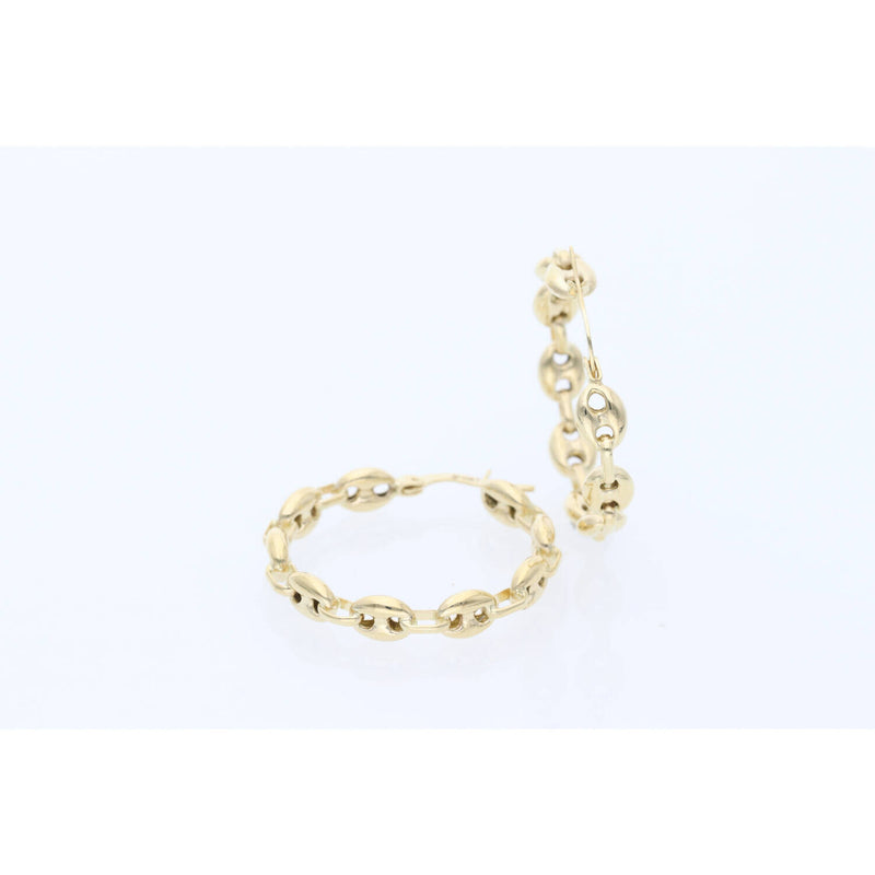 14K G Puff Mariner Hoop Earring 5.5 mm W: 4.0