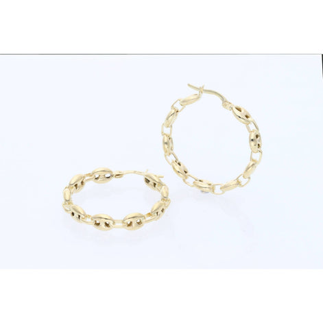 14K G Puff Mariner Hoop Earring 5.5 mm W: 4.0