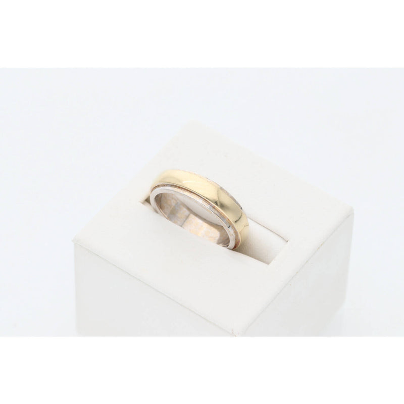 14K Solid Gold Two Tone Wedding Band