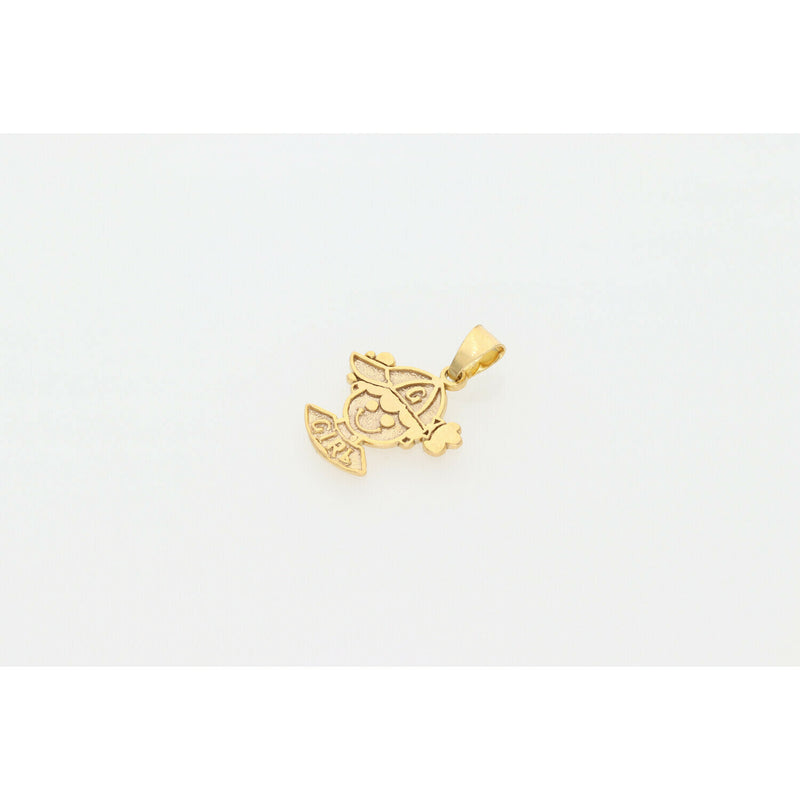 10 Karat Gold "Girl" Face Charm W: 1.3