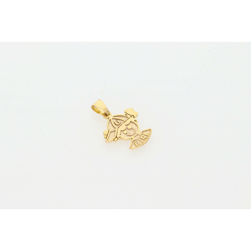 10 Karat Gold "Girl" Face Charm W: 1.3