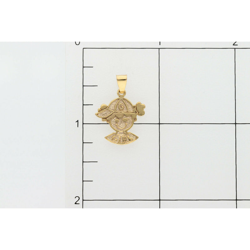 10 Karat Gold "Girl" Face Charm W: 1.3