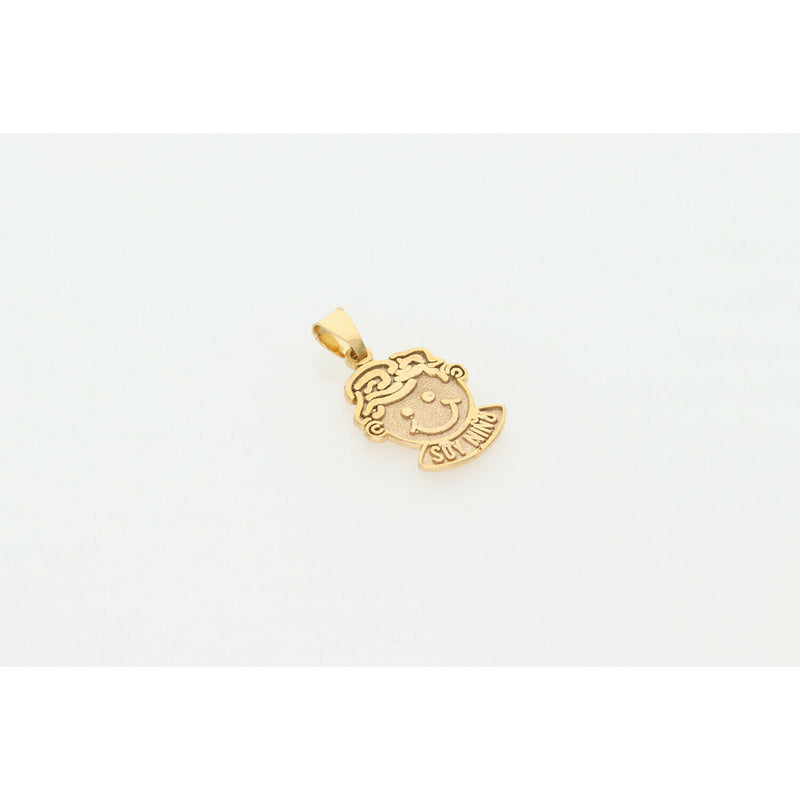 10 Karat Gold "Soy Nino" Face Charm W: 1.7