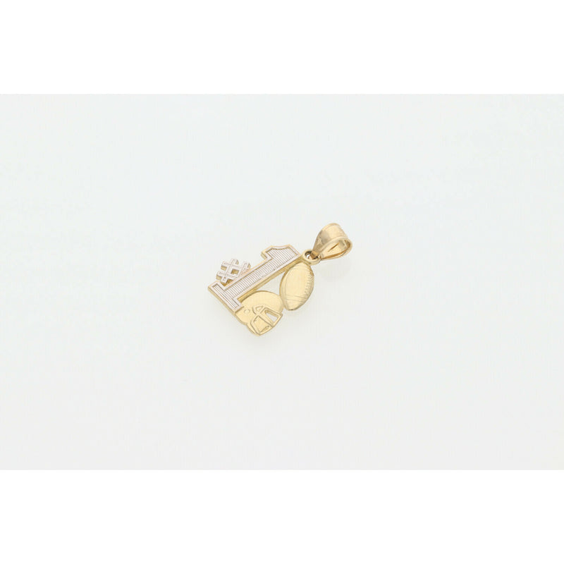 10 Karat Gold Two Tone "#1" Charm W:1.4