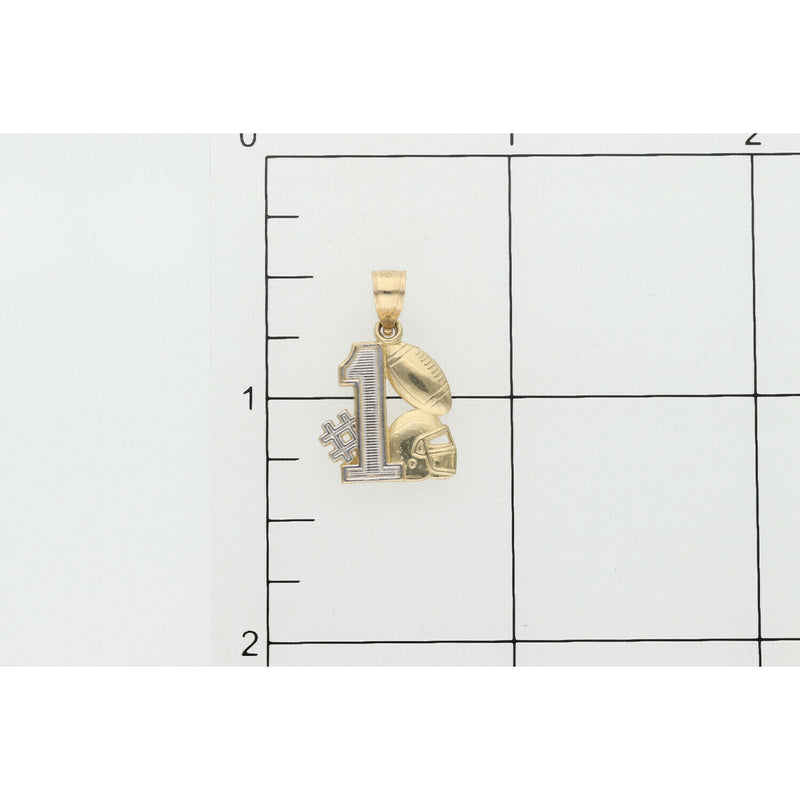 10 Karat Gold Two Tone "#1" Charm W:1.4