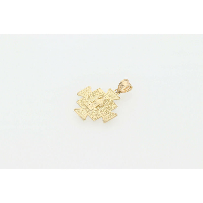 10 Karat Gold St. Benito Square Cross Charm W2