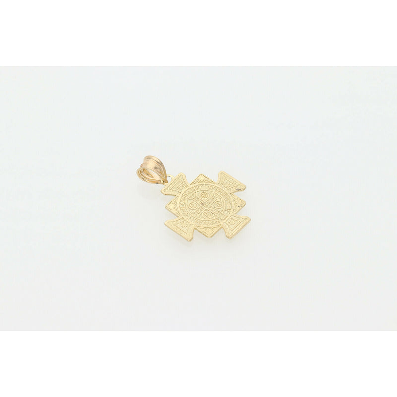 10 Karat Gold St. Benito Square Cross Charm W2
