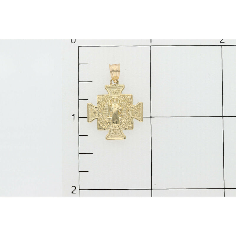 10 Karat Gold St. Benito Square Cross Charm W2