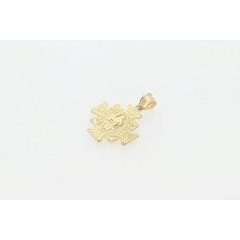 10 Karat Gold St. Benito Square Cross Charm W2