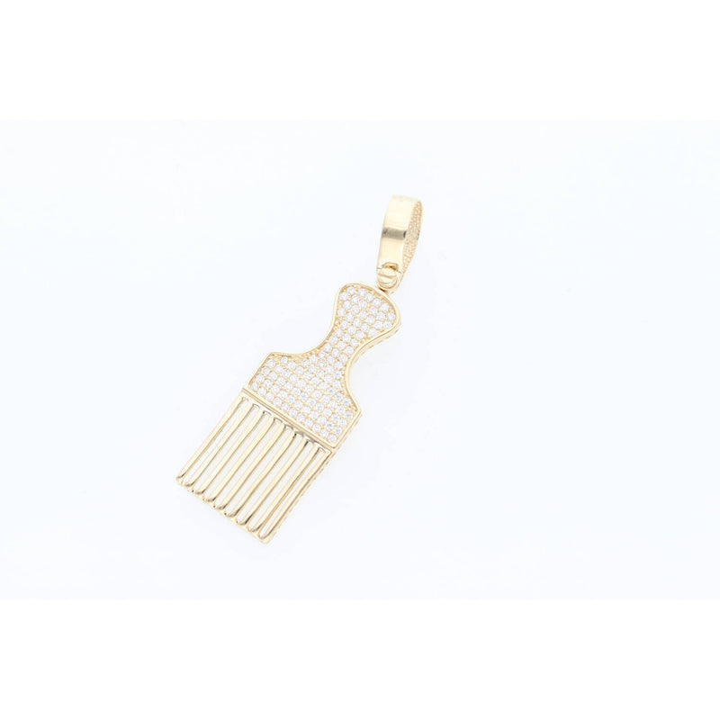 14 Karat Gold Cz Hair Lift Comb W:2.8