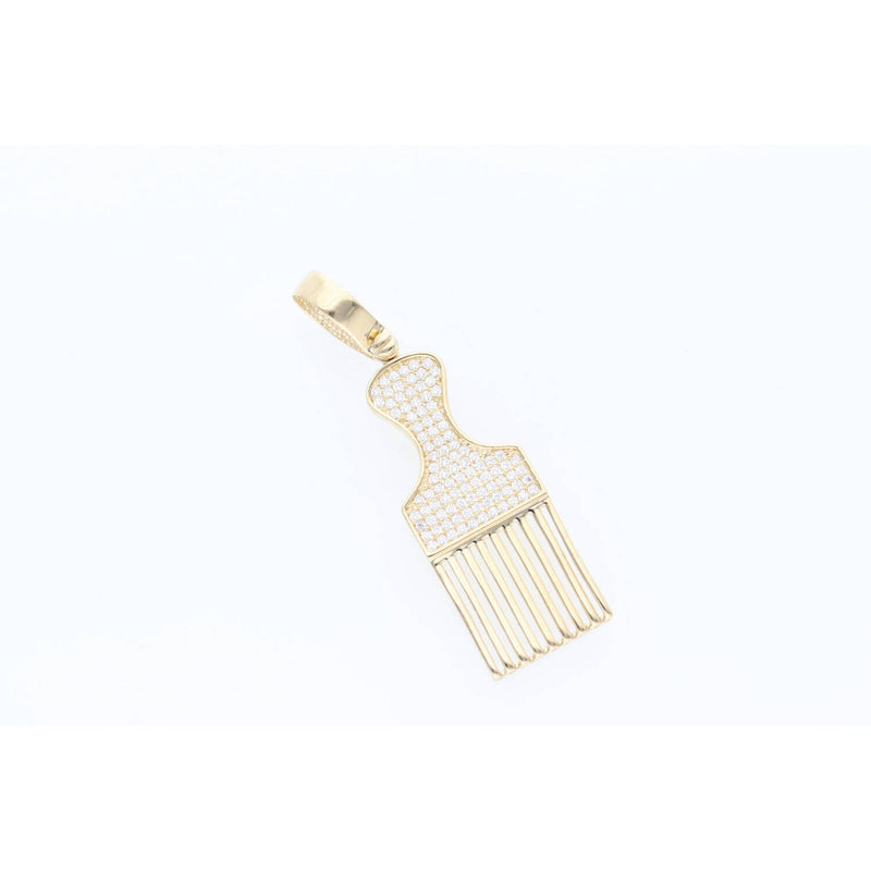 14 Karat Gold Cz Hair Lift Comb W:2.8