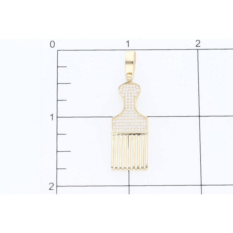 14 Karat Gold Cz Hair Lift Comb W:2.8