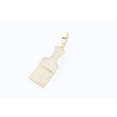 14 Karat Gold Cz Hair Lift Comb W:2.8