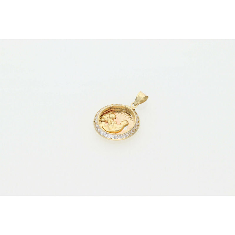 10KGold Cz Firts Communion Medal Charm W:1.1