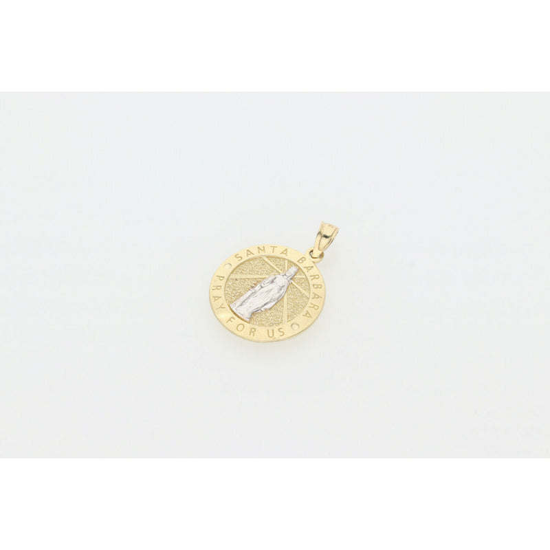 10K Gold 2Tone Santa Barbara Medal Charm W1.8