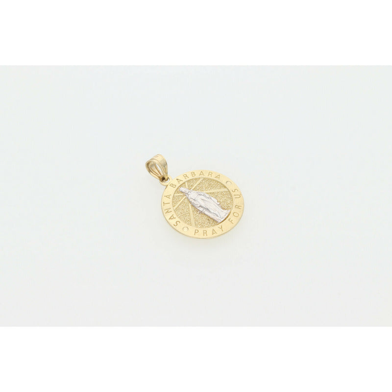 10K Gold 2Tone Santa Barbara Medal Charm W1.8