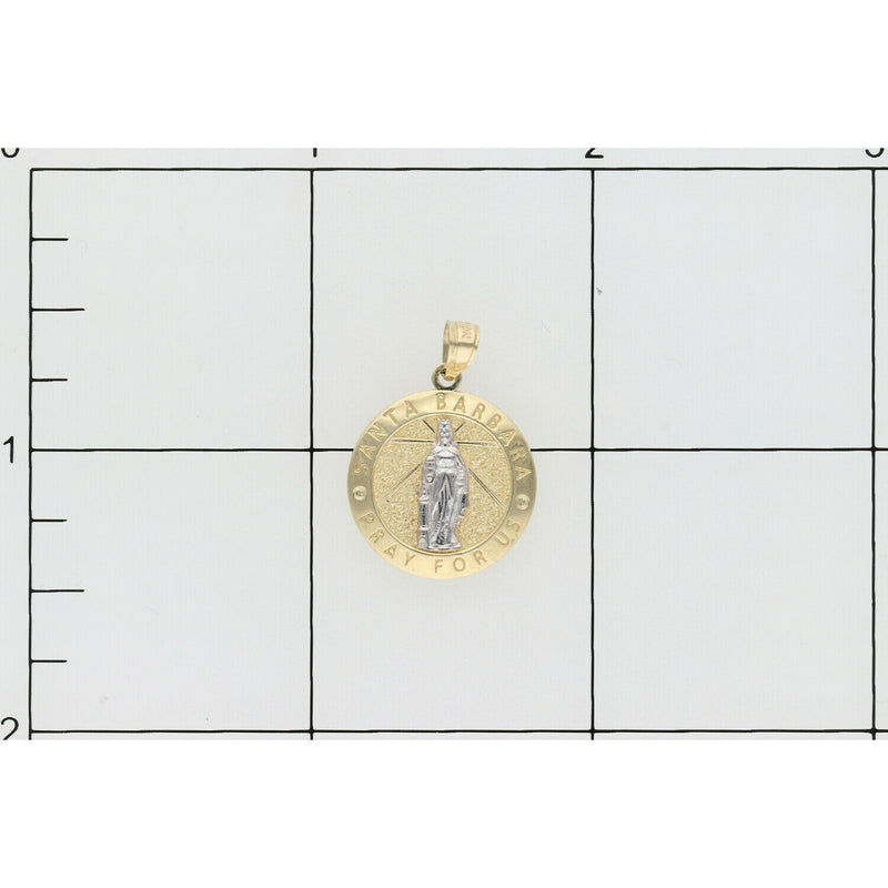 10K Gold 2Tone Santa Barbara Medal Charm W1.8