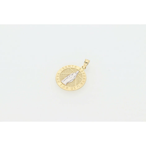 10K Gold 2Tone Santa Barbara Medal Charm W1.8