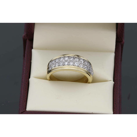 10 Karat Gold YG 1.55Ctw Diamond Mens Band - Veka Jewelry