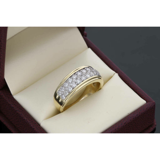 10 Karat Gold YG 1.55Ctw Diamond Mens Band - Veka Jewelry