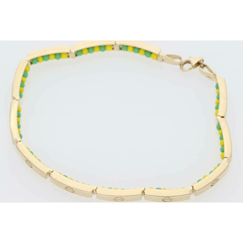 14 Karat Gold Fancy Orula Bracelet 4.5x8" W: 15.1