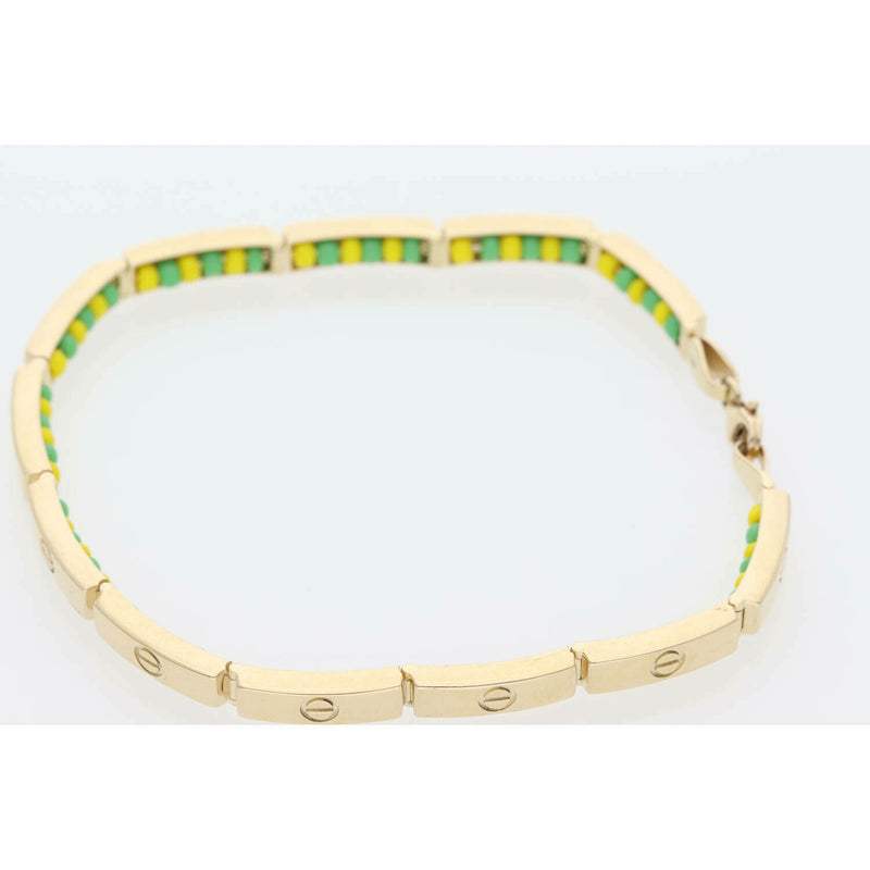 14 Karat Gold Fancy Orula Bracelet 4.5x8" W: 15.1