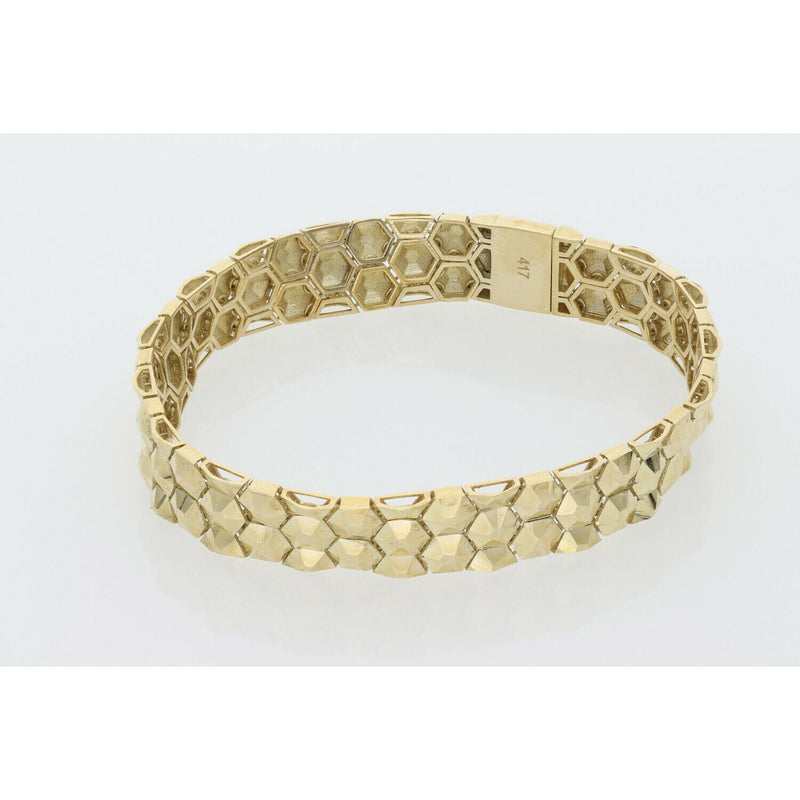 10 Karat Gold Hexagon Bracelet 10.2x7" W:13.3