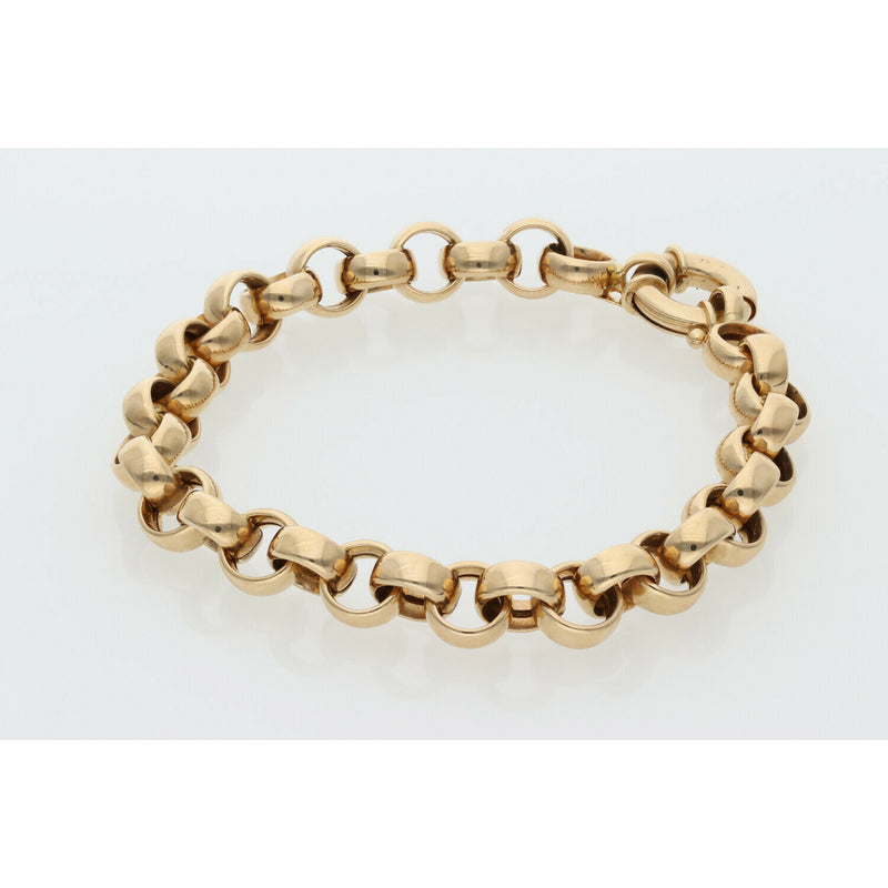 14K Gold Thick Style Rollo Bracelet 8.4x8" W12.3