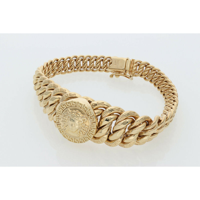 10K Gold Princess Bracelet with Medusa 7.5" W:23.2