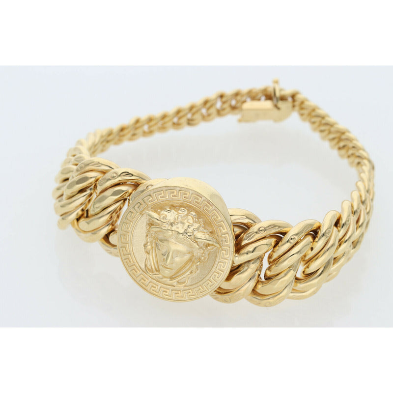 10K Gold Princess Bracelet with Medusa 7" W:27.9