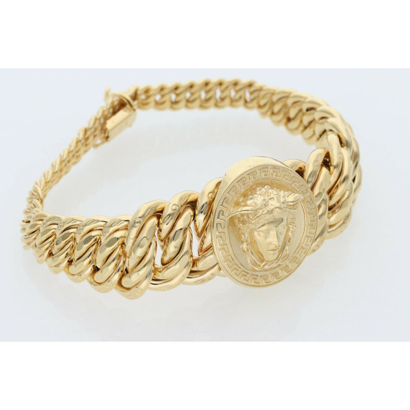 10K Gold Princess Bracelet with Medusa 7" W:27.9