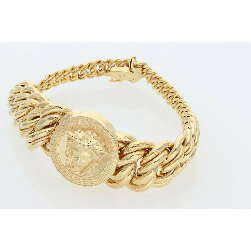 10K Gold Princess Bracelet with Medusa 7" W:21.7