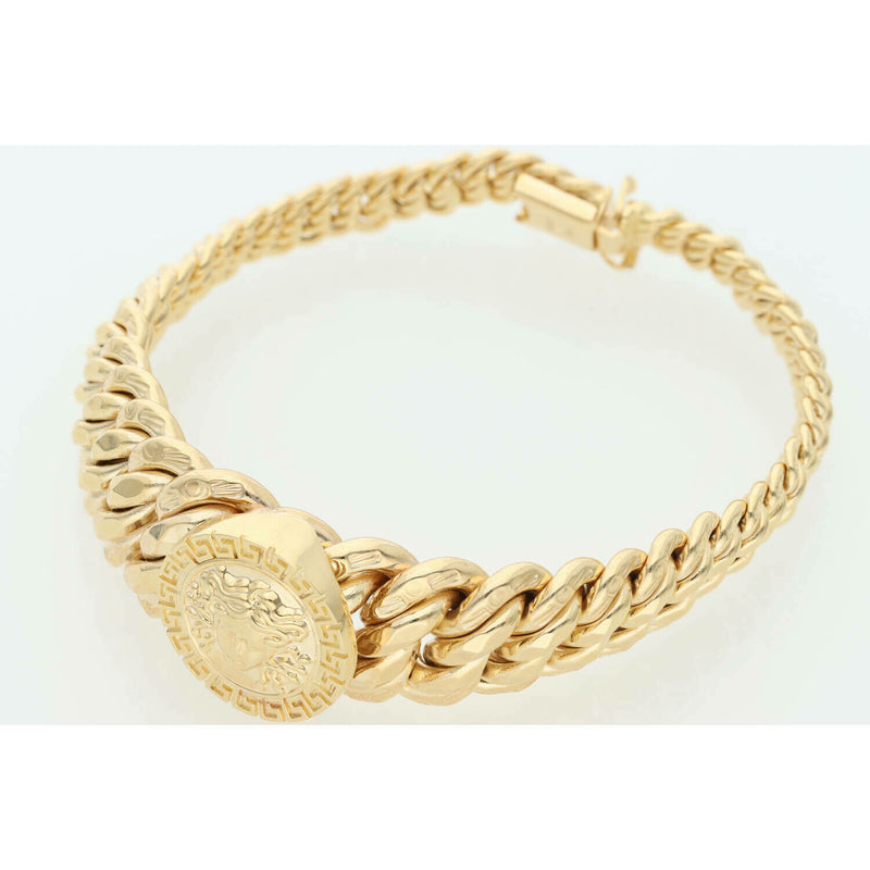 14K Gold Princess Bracelet with Medusa 7.5"