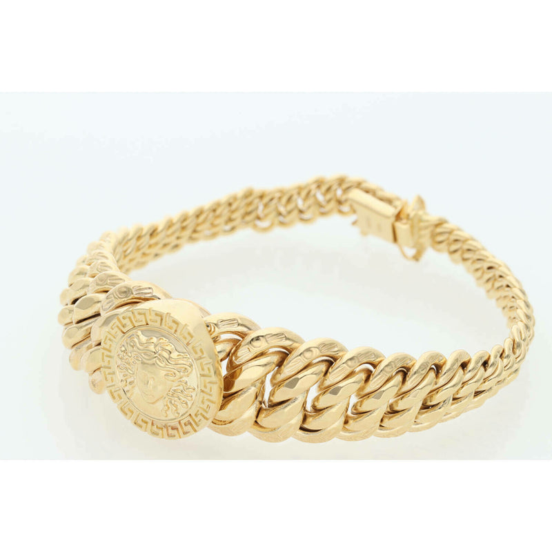 14K Gold Princess Bracelet with Medusa 7.5"