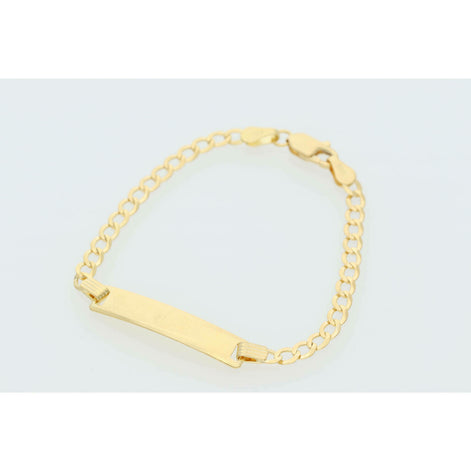 14K G  Italian Link ID Bracelet 2.9mm x 5.5 W: 2.6