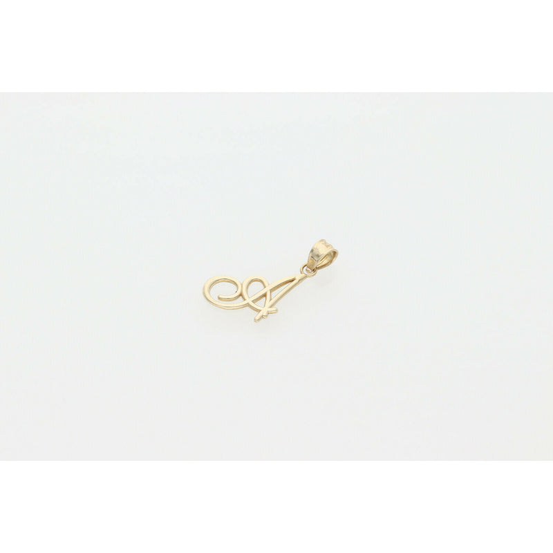 10 Karat Gold Scrip Letter Charm W: 0.5